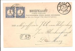 Nederland Port No.14 Horizontaal Paartje.op Anzicht Leiden Steenstraat>Den Haag. 8.4.1902 - Postage Due