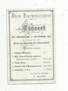 Programme Concert Du 1 Er Octobre 1905 , UNION PARTHENAISIENNE , Chef De Musique : E. Nicaise - Programs
