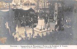 95-PONTOISE-CARTE PHOTO- INAUGURATION DU MONUMENT "PATRIE " DU SCULTEUR A CARLES DISCOURS DE M. LE MAIRE DE PONTOISE1909 - Pontoise