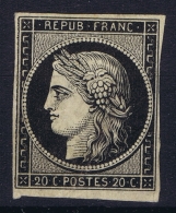 France: Yv Nr  3 B  Chamais Not Used (*) SG Plie - 1849-1850 Ceres