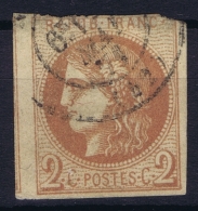 France: Yv Nr 40 B Obl./Gestempelt/used Mince Au Top - 1870 Emissione Di Bordeaux