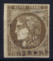 France: Yv Nr 47  Mi Nr 42 A  Obl./Gestempelt/used Signed/ Signé/signiert Pfenniger - 1870 Uitgave Van Bordeaux