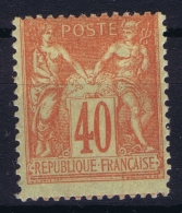 France: Yv Nr 94 Type II MH/* Falz/ Charniere - 1876-1898 Sage (Type II)