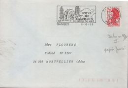 Lettre Variété Sur  Timbre 2,20 Liberté Rouge, Type 2 Papier Foncé - Lettres & Documents