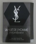 Yves Saint Laurent - La Nuit De L'homme - 1.2 Ml échantillon Neuf/rempli - Echantillons (tubes Sur Carte)