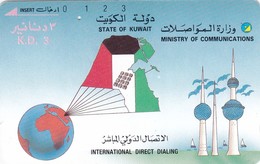 Kuwait, KW-MOC-TAM-0004, Map & Towers, 2 Scans. - Koweït