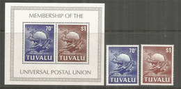 Atolls Coralliens De Tuvalu, Océan Pacifique,  Membre De L'UPU, Bloc-feuillet + Série Neufs ** - UPU (Union Postale Universelle)