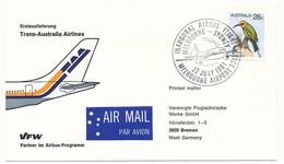 AUSTRALIE - Premier Vol Par Airbus - MELBOURNE => SYDNEY - 22 Juillet 1981 - Cartas & Documentos