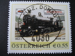 Österreich- Pers.BM 8001040- Strasshof Eisenbahnmuseum Bild 2, Reihe 109 Mit Vollstempel Linz - Personalisierte Briefmarken