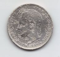 Alfonso XIII 1 Peseta 1899 *99  Plata Agria   NL218 - Monnaies Provinciales