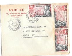 LETTRE DE MONACO POUR PARIS....1955.....N°395  X 3..TBE... - Covers & Documents