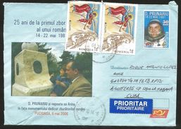 J) 2015 ROMANIA, ANGELS, SPACE, ASTRONAUT, D. PRUNARIU AND I NEPOSA TO ARINA IN THE FOOT OF THE MONUMENT DEDICATED TO TH - Lettres & Documents
