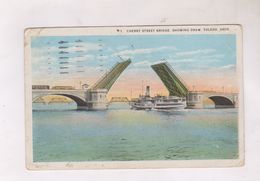 CPA CHERRY STREET BRIDGE SHOWING DRAW , TOLEDO,en 1926! - Toledo