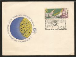 J) 1967 CUBA-CARIBE, II ANNIVERSARY OF THE PHILATELIC CIRCLE, MOON, SATELLITE, ROCKET AND ASTRONAUT, FDC - Lettres & Documents