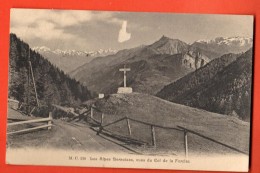 MIK-03 Alpes Bernoises Vues Du Col De La Forclaz Sur Martigny. Cachet Chatelard-Frontièrres 1911. Marque Blanche - Martigny