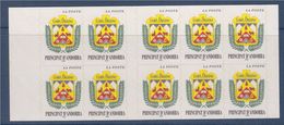 = Andorre Carnet Série Courante X10 N°8 Timbre 502 De 1998 Comù D'Ordino Autocollant Neuf - Booklets