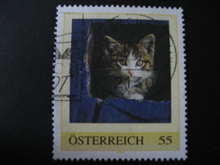 Österreich- Pers.BM Aus Markenheft "Tiere Auf Dem Bauernhof", Katze Gebraucht - Personalisierte Briefmarken