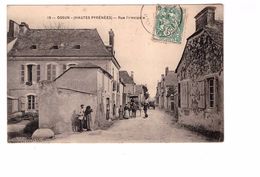 65 Ossun Rue Principale Cpa Animée Cachet 1907 - Ossun