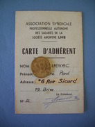 CARTE MEMBRE / CARTE ADHERENT / ASSOCIATION SYNDICALE PROFESSIONNELLE / ANNEES 70 - Lidmaatschapskaarten