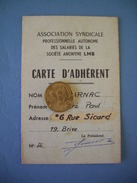 CARTE MEMBRE / CARTE ADHERENT / ASSOCIATION SYNDICALE PROFESSIONNELLE / ANNEES 70 - Mitgliedskarten