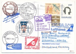 DANEMARK - CP - Circuit "das Traum-shiff Berlin" 2000 - Divers Cachets Paquebot Et Aviation - Voir Scans - Luftpost