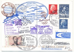 DANEMARK - CP - Circuit "das Traum-shiff M/S Berlin" 2000 - Divers Cachets Paquebot Et Aviation - Voir Scans - Airmail