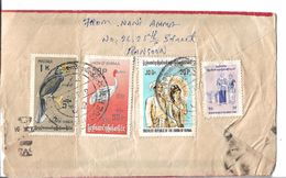 BURMA BIRDS 2 VALUES ON SCARCE, 1968Malabar Pied Hornbill,, Sarus Crane AIRMAIL TO PAKISTAN. - Myanmar (Burma 1948-...)