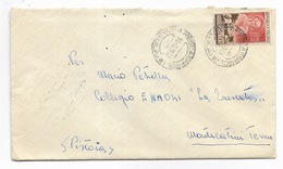 Lire 25 S. Chiara D’Assisi - 12/09/1953 Su Busta - 1946-60: Used