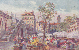 Carte Illustrée W. B. Winbush - Marché Aux Fleurs à Nice (06) Raphael Tuch Et Fils Ltd - Oilette - Circ 1920 - Wimbush