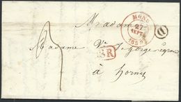 L Càd MONS/1839 + Boîte Rurale D De Ste Victoire Pour Hornu. - 1830-1849 (Belgique Indépendante)