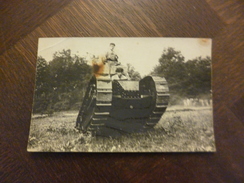 Carte Photo Militaria Char D'assaut Tank N°67 725 Tachée Et Pli - Matériel