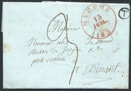 L Càd MARCHE/1839 + Boîte Rurale T De LIGNIER Pour Dinant - 1830-1849 (Independent Belgium)