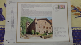 Andorra. Feuillet CEF Casa De La Vall - Storia Postale