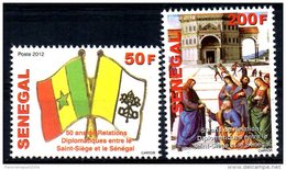 Sénégal 2012 50th Anniversary VATICAN Relations Joint Issue Emission Commune Vatikan 2 Val.  MNH - Sénégal (1960-...)
