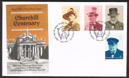 RB 1173 -  GB 1974 - Churchill FDC First Day Cover - House Of Commons Cancel - 1971-1980 Em. Décimales