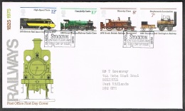 RB 1173 -  GB 1975 Railways FDC First Day Cover - Stockton Cancel - 1971-1980 Decimale  Uitgaven