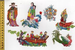 CHROMOS DECOUPIS A7 PERSONNAGES ASIATIQUES - Andere & Zonder Classificatie