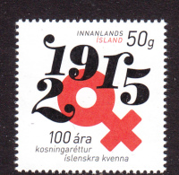 Iceland 2015 MNH Women's Suffrage 100 Years - Unused Stamps