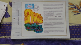 Andorra. Feuillet CEF Arphila 75 - Covers & Documents