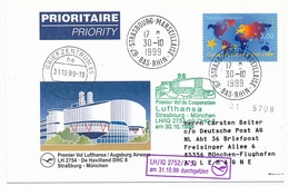 FRANCE - Carte - Premier Vol Lufthansa Strasbourg => Munich 1999 - First Flight Covers