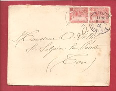 Y&T N°32 X2 TUNIS     Vers    FRANCE  1908  2 SCANS - Briefe U. Dokumente