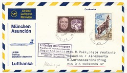 FRANCE - Enveloppe - Premier Vol Lufthansa Mûnich => Ascension (LH 508) - 1971 - Erst- U. Sonderflugbriefe