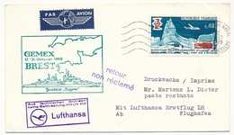 FRANCE - Enveloppe - Cachet GEMEX - BREST (poste Navale) + Cachet Lufthansa LH 412 - 1969 - Primeros Vuelos