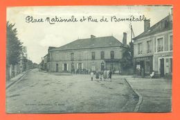 CPA 72 Marolles Les Braults " Place Nationale Et Rue De Bonnétable " LJCP 51 - Marolles-les-Braults