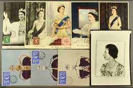 5114 1953 CORONATION An  All Different Used Group Of PICTURE POSTCARDS - 5 Showing The Queen In State Robes And 3 Showin - Unclassified