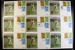 5125 CRICKET GREAT BRITAIN 1973 Official TCCB Illustrated First Day Covers, Each Featuring W.G. Grace, Including Five Wi - Unclassified