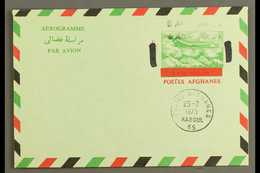5171 AEROGRAMME 1972 8a On 14a Green, Red & Black, Type I With Black SURCHARGE DOUBLE Variety, Very Fine CTO Used. For M - Afghanistan