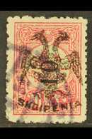 5176 1913 "10" On 20pa Rose- Carmine Showing The "10" SIDEWAYS, SG 11 Variety (Michel 16 Variety), Very Fine Used With T - Albania