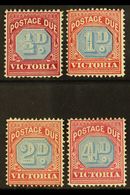 5248 VICTORIA POSTAGE DUES 1890 ½d, 1d, 2d, And 4d All Listed Shades, SG D1a/D4a, Fine Mint. (4 Stamps) For More Images, - Other & Unclassified