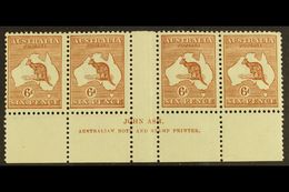 5287 1923-24 6d Chestnut, SG 73, JOHN ASH Imprint Gutter Strip Of Four From Plate 3 (with "N" Over "N"), BW Spec 21 Zd,  - Other & Unclassified